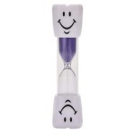 3 Minutes Smiling Face The Hourglass for Kids Toothbrush Timer Sand Clock, purple sand